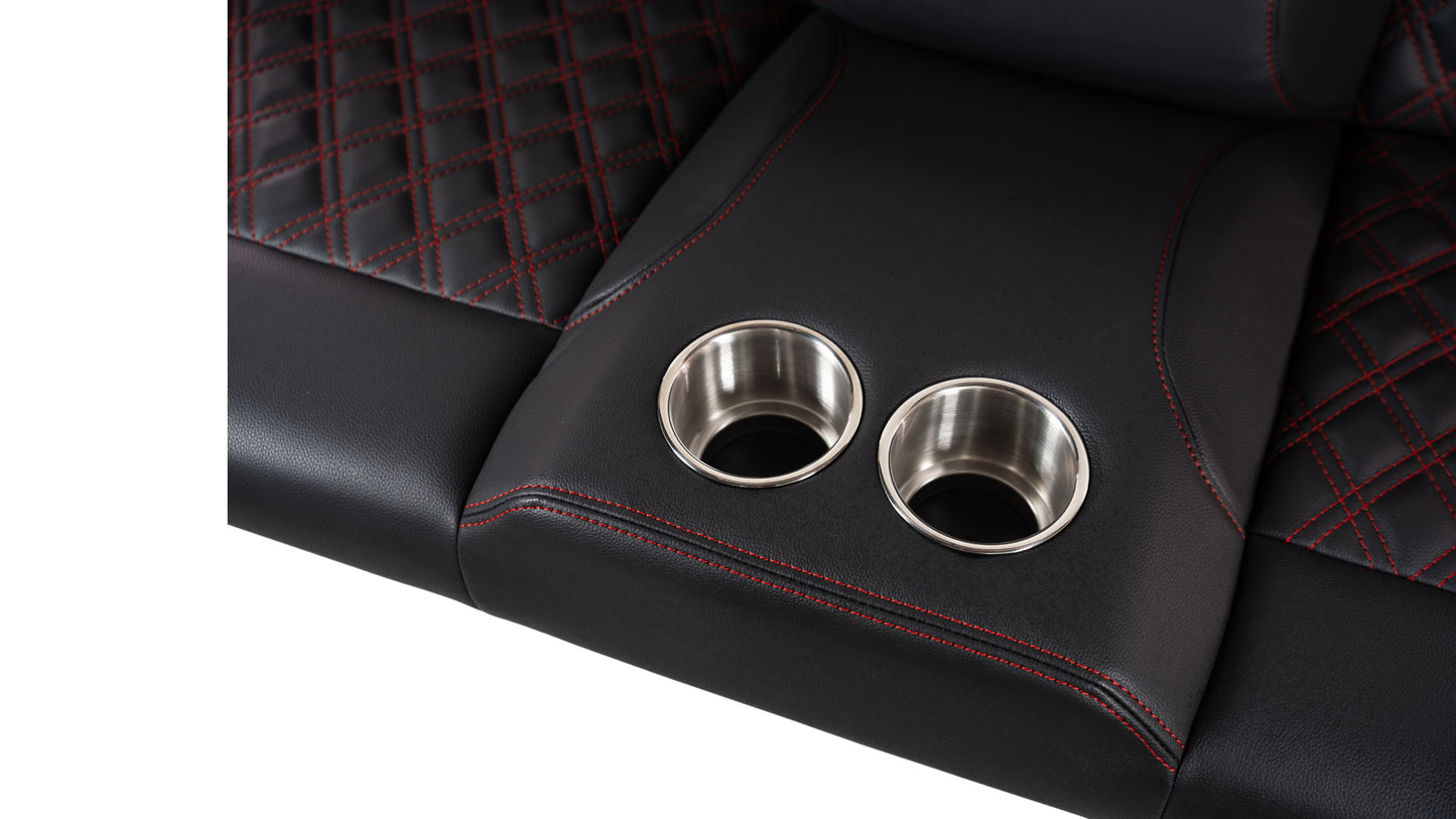 CTX Full Backrest Bench Seat 55" Diamond Pattern with Cupholders
